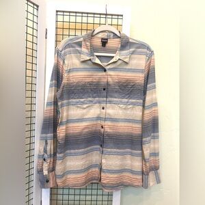 Patagonia Organic Cotton Striped Button Down Women’s Size M